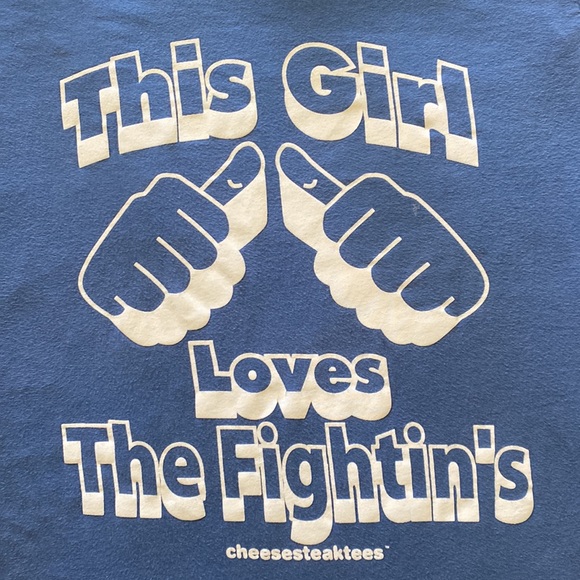 Cheesesteaktees This Girl Loves The Fightin’s Blue T-Shirt. Size: Small - Picture 1 of 3